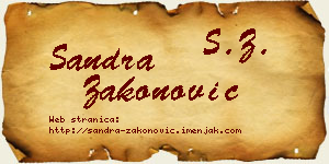 Sandra Zakonović vizit kartica